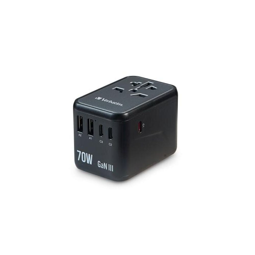 Adaptador Universal de Viaje UTA-09 Gan III de 70W – USB-C, USB-A Verbatim