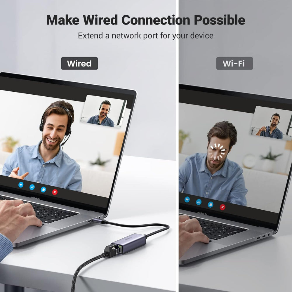 Adaptador USB-C Ugreen a Red Ethernet 10/100/1000Mbps Compatibilidad Amplia 50737