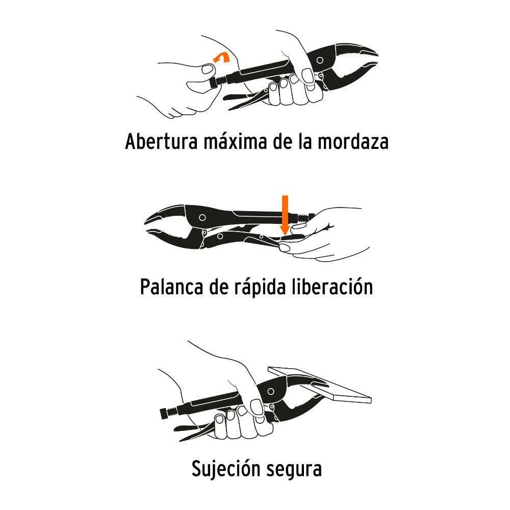 Alicate de Presión Truper 10" Apertura Amplia