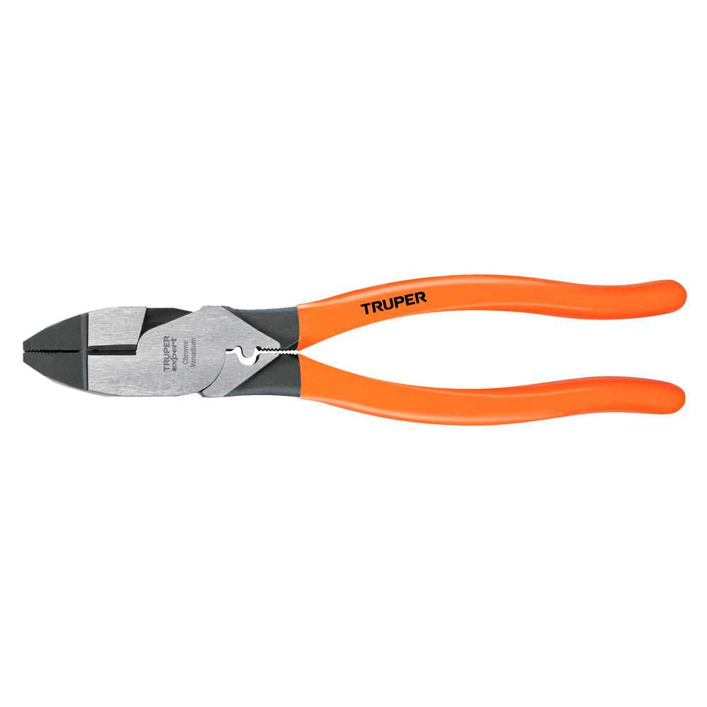 Alicate Truper Expert para Electricista 9" c/ponchador de Terminales