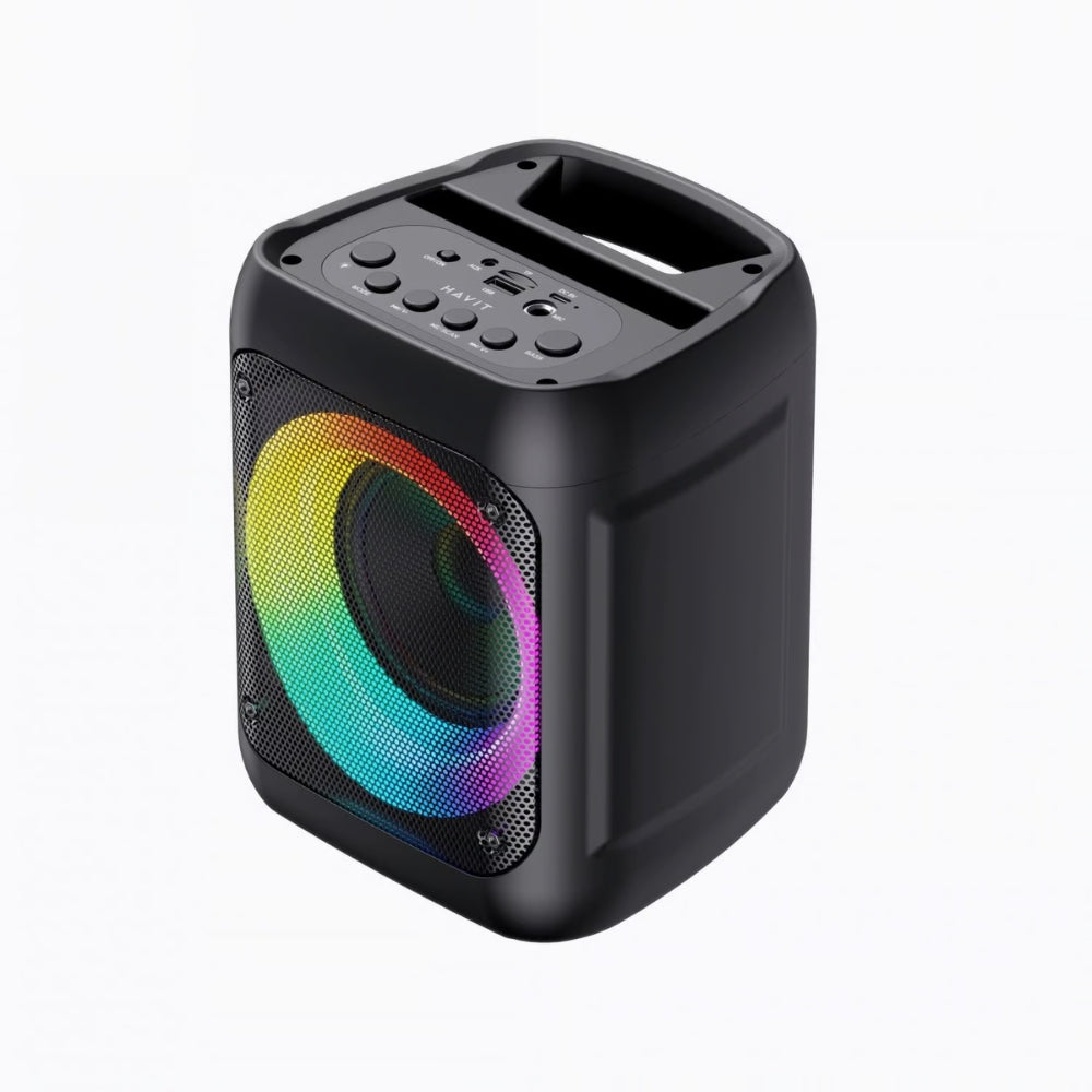Altavoz Havit Bluetooth 5.0 RGB Potencia 8 Watts Soporta Bluetooth TWS Aux Micro SD USB Radio FM y Microfono SQ133BT
