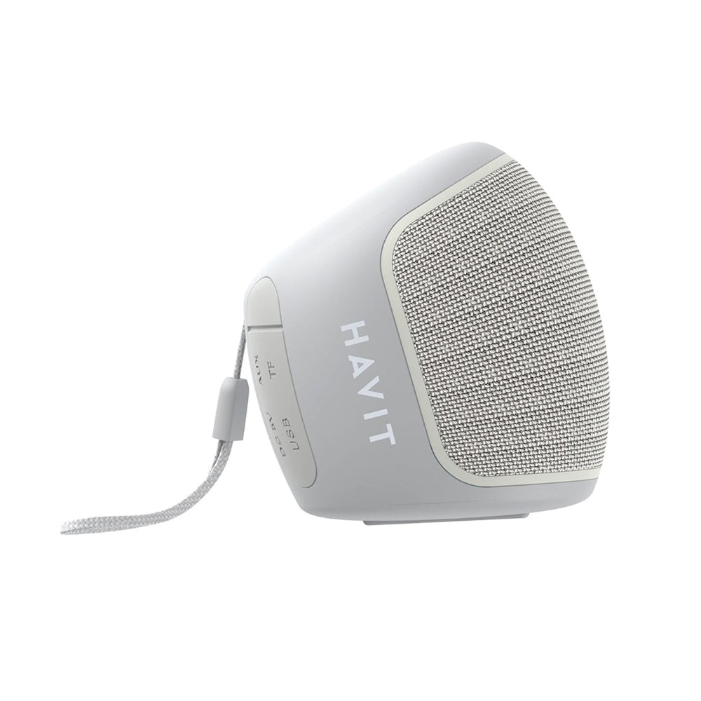 Altavoz Havit Portatil Inalambrico Bateria hasta 8 Horas Bluetooth 5.0 Resistente a Salpicadura de Agua IPX4 Funciones USB AUX Micro SD Radio FM Asistente de Voz color Gris SK800BT-GRAY