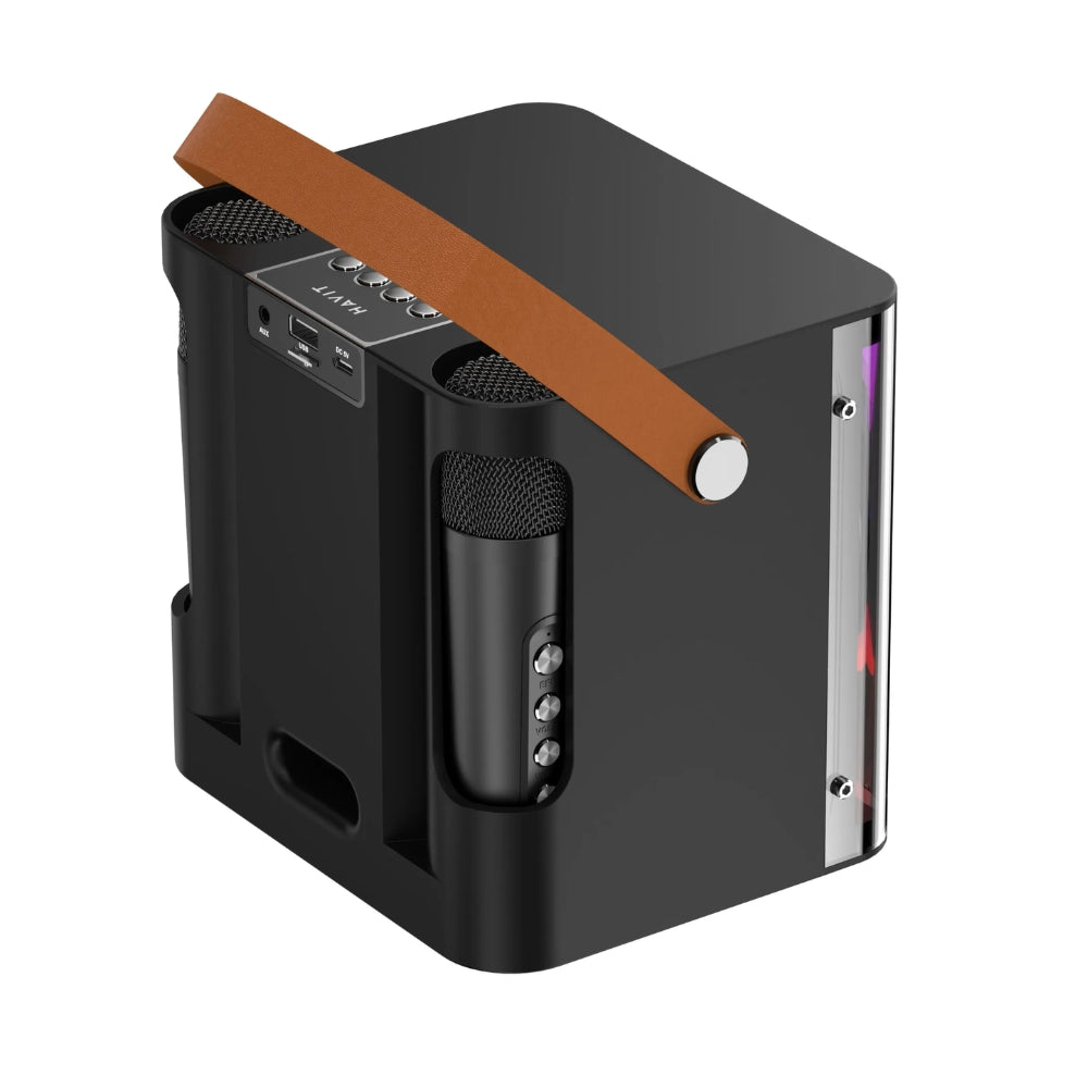 Altavoz Havit Portatil Party Booombox Bateria hasta 8 Horas Bluetooth 5.3 Potencia 15 Watts Incluye 2 Microfonos Soporta BT USB TF Aux TWS Puerto de Carga USB-C SK822BT
