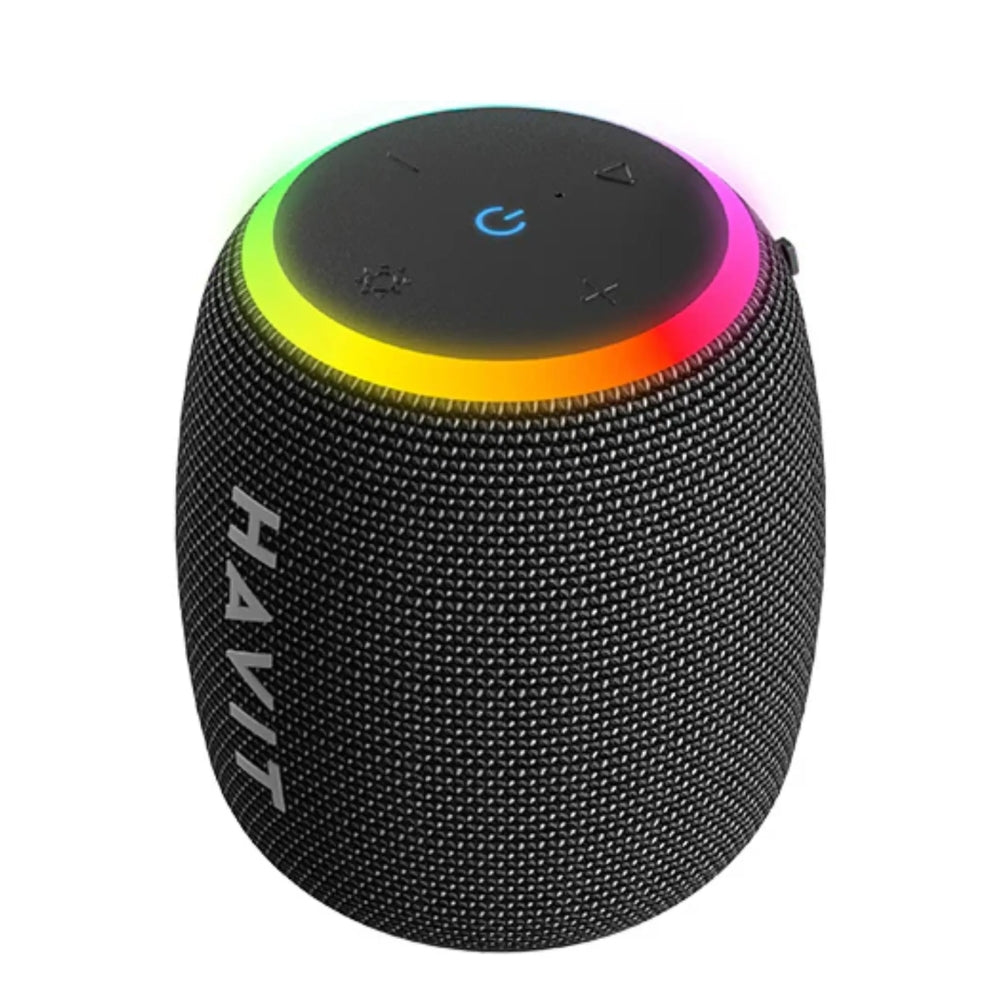 Altavoz Havit Portatil RGB Bateria hasta 8Horas Potencia 10-15 Watts Resistente al Agua IPX7 Funcion BT AUX TWS Asistente de Voz Manos Libres Carga USB-C SK829BT