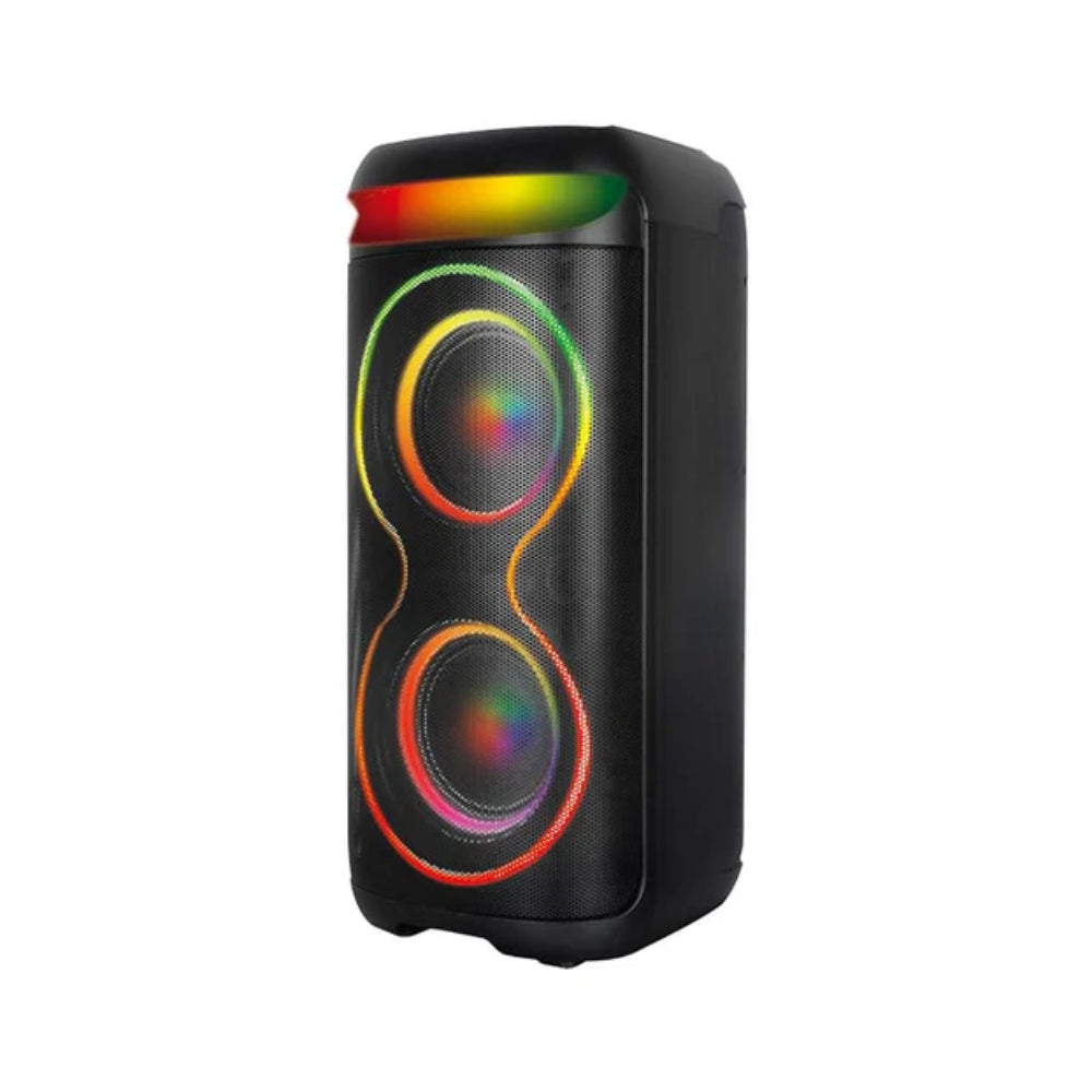 Altavoz Havit RGB tipo Torre Altura 61cm Potencia 40 Watts Bateria hasta 3 Horas Funciones BT 5.0 TWS USB Micro SD y Aux Incluye 2 Microfonos SQ122BT-EU-BK