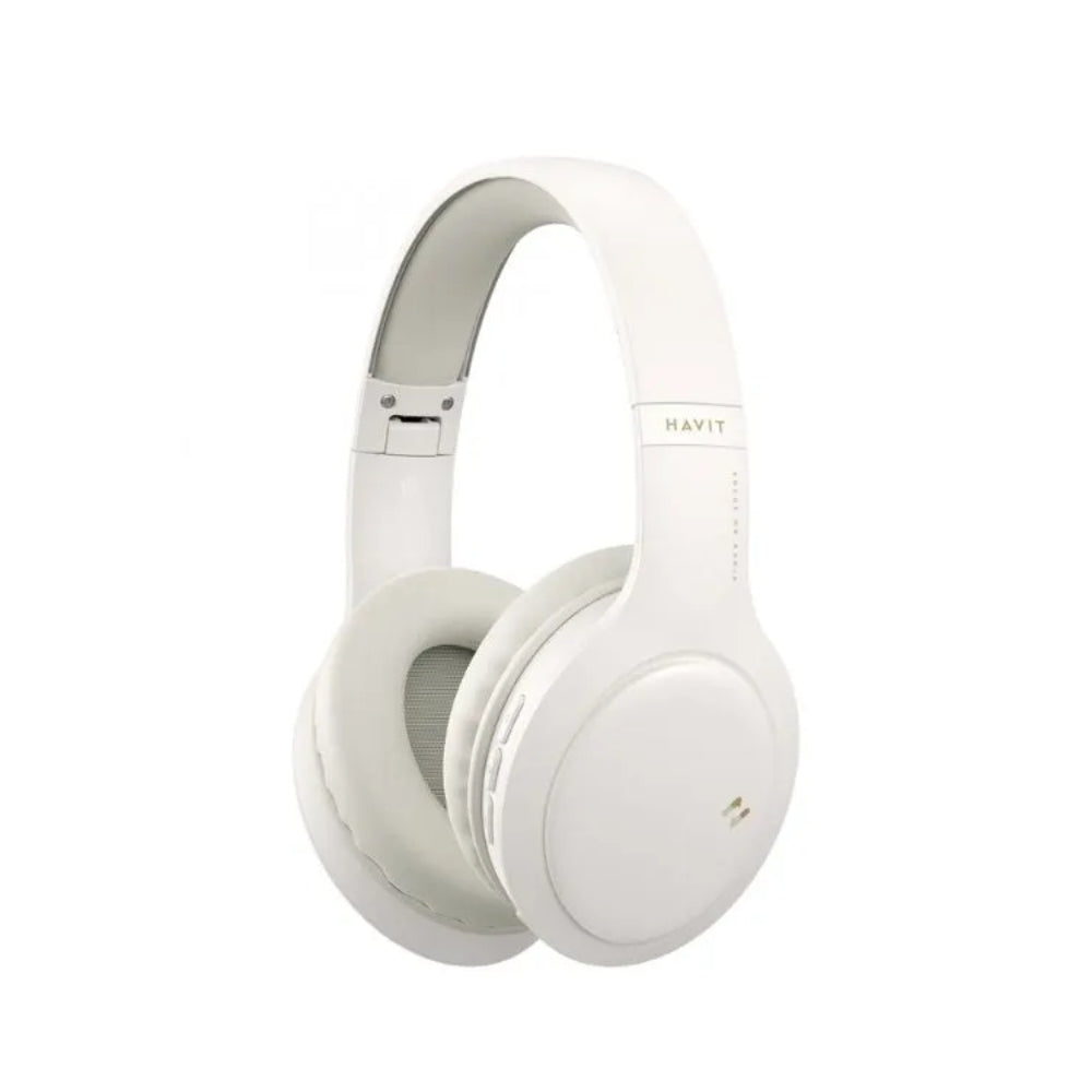 Audifonos Havit Bluetooth Bateria hasta 22 Horas Bluetooth 5.1 Diseño Ajustable y Plegable Puerto USB-C color Beige H633BT-BG