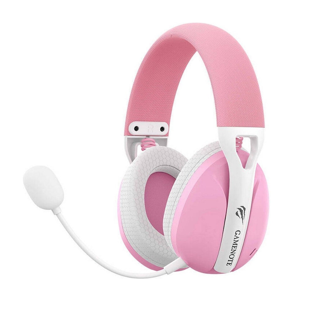 Audifonos Havit Havit Gamer Inalambricos Bateria hasta 24 Horas en modo Bluetooth 20 horas en Modo 2.4GHz MIcrofono Desmontable Ultra Ligero color Rosado Fuxi-H1-P