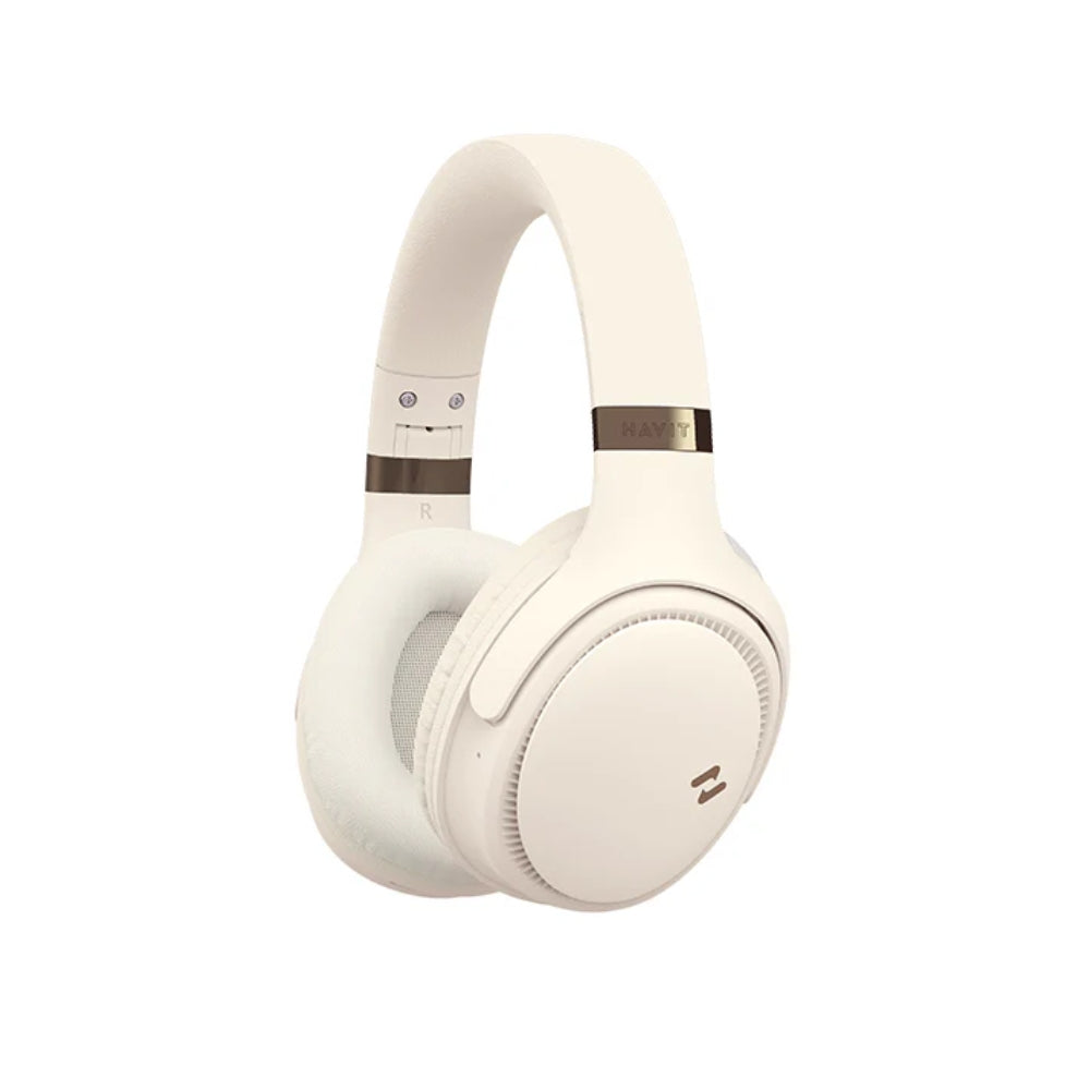 Audifonos Havit Inalambricos Bateria hasta 55 Bluetooth 5.3 Diseño Plegable FM Radio Micro SD y Auxiliar color Beige H630BT-BG