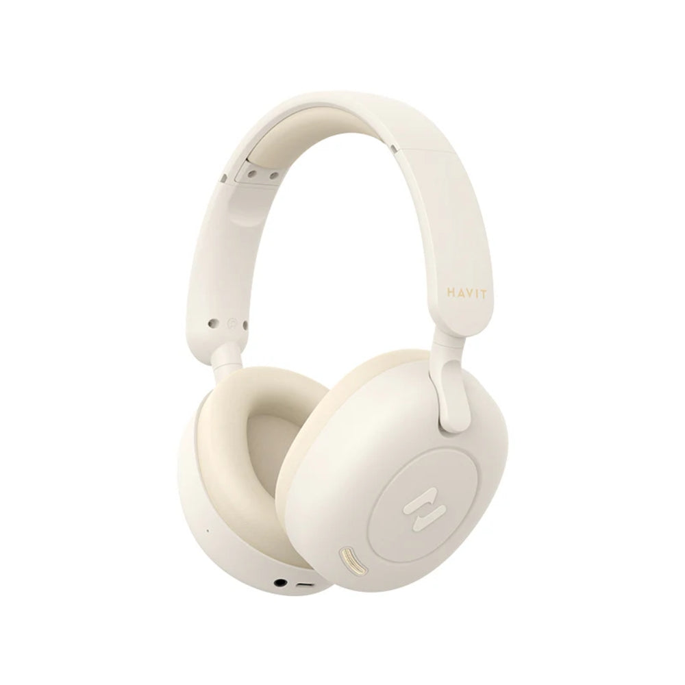 Audifonos Havit Inalambricos Bateria hasta 65 Horas Bluetooth 5.3 Cancelacion de Ruido Activa Diseño Portable color Beige H655BT-BG