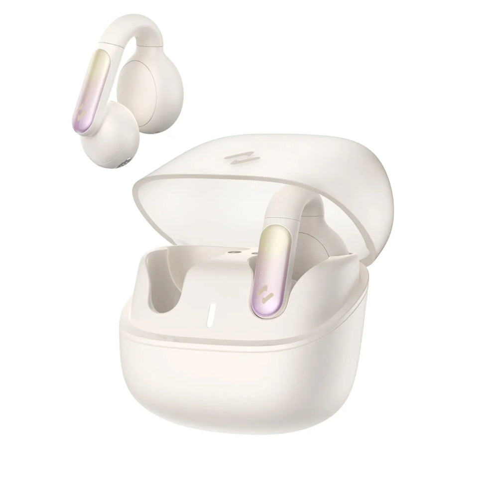 Audifonos Havit Inalambricos estilo Pendientes Ajuste Flexible Llamada Nitida Bateria hasta 6.5 Horas Puerto de Carga USB-C color Beige TW980-BG
