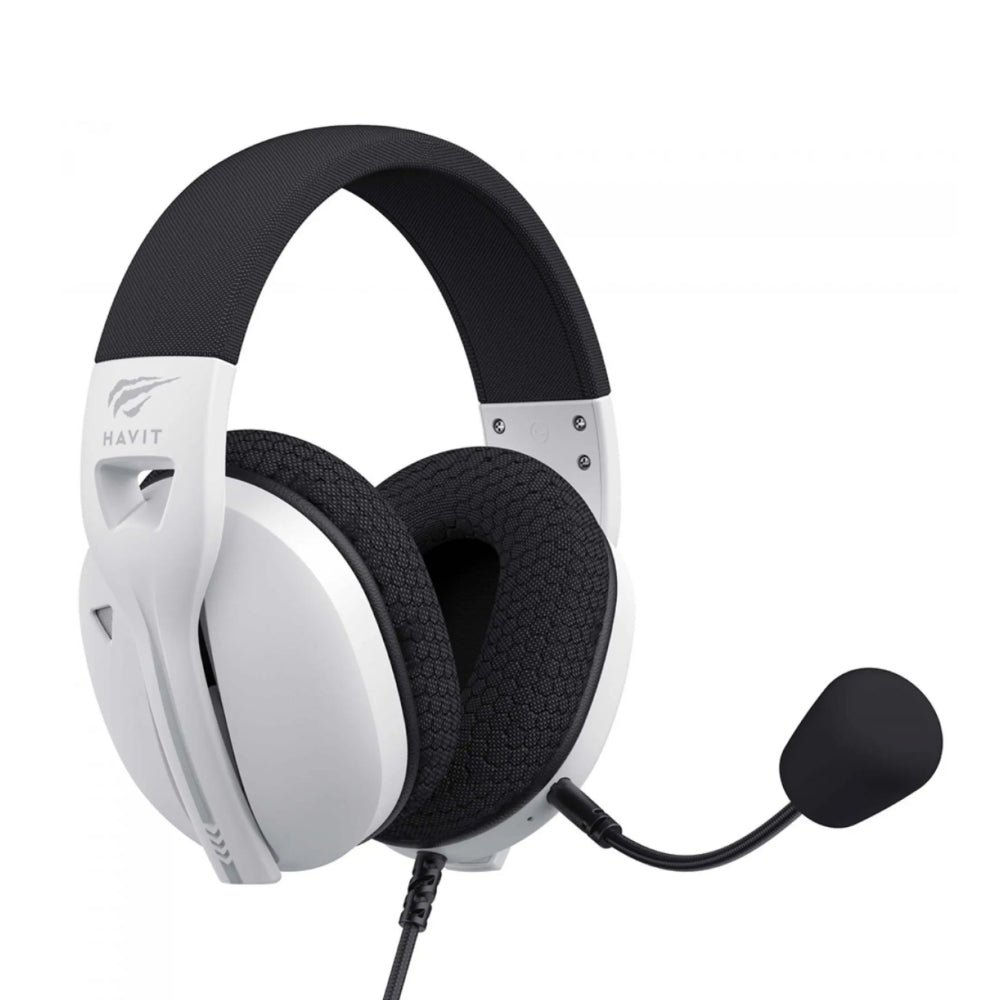 Audifonos Havit Microfono desmontable Compatible con Windows MAC PS4 PS5 XBOX Nintendo Switch Android iOS color Blanco Fuxi-H5d-WH