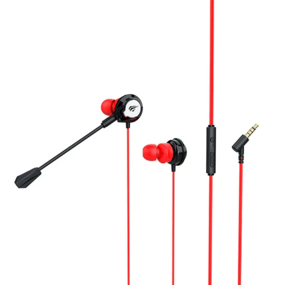 Auriculares Havit Gamer Microfono Desmontable Conexion mini jack 3.5mm Cable de 1.2 Metros color Rojo+Negro GE02