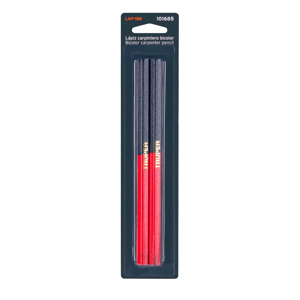 Blíster con 2 Lápices Truper 18cm Bicolor