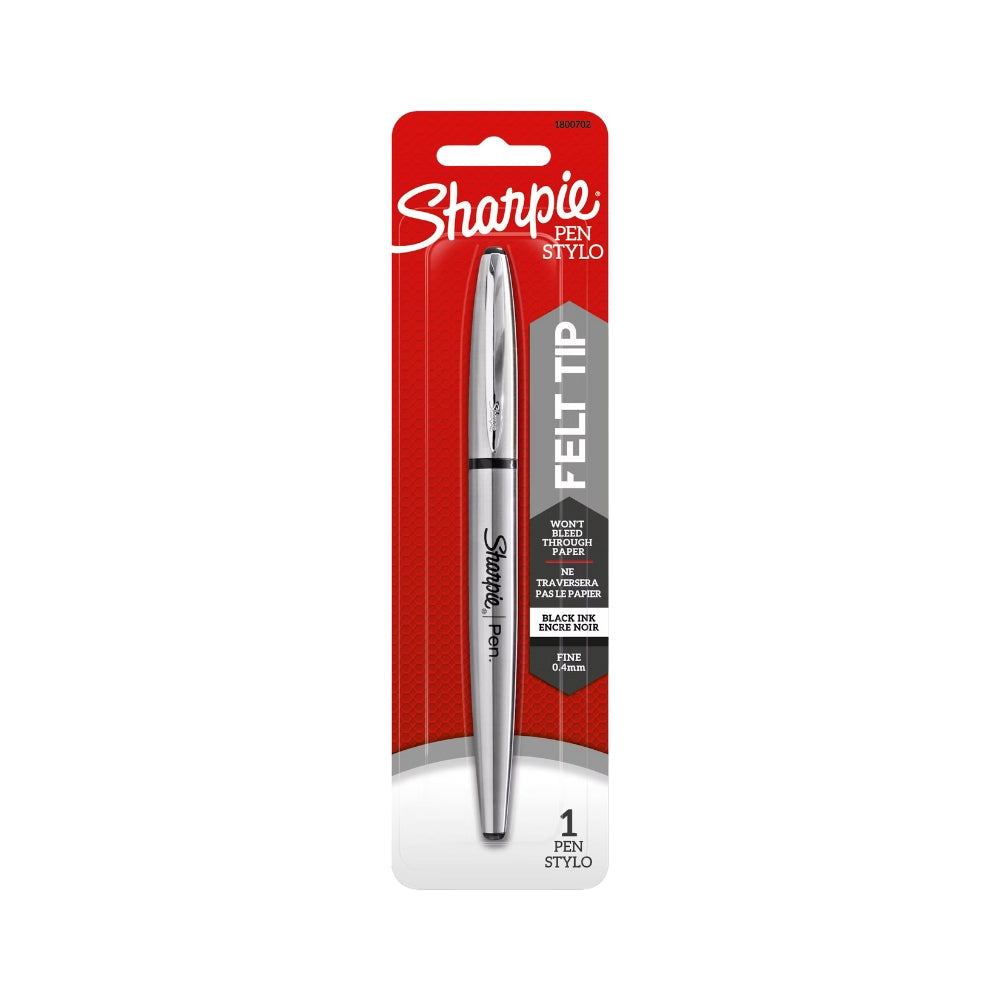 Boligrafo Sharpie punta Fina 0.4mm cuerpo metalico no Traspasa el Papel color Negro 1800702