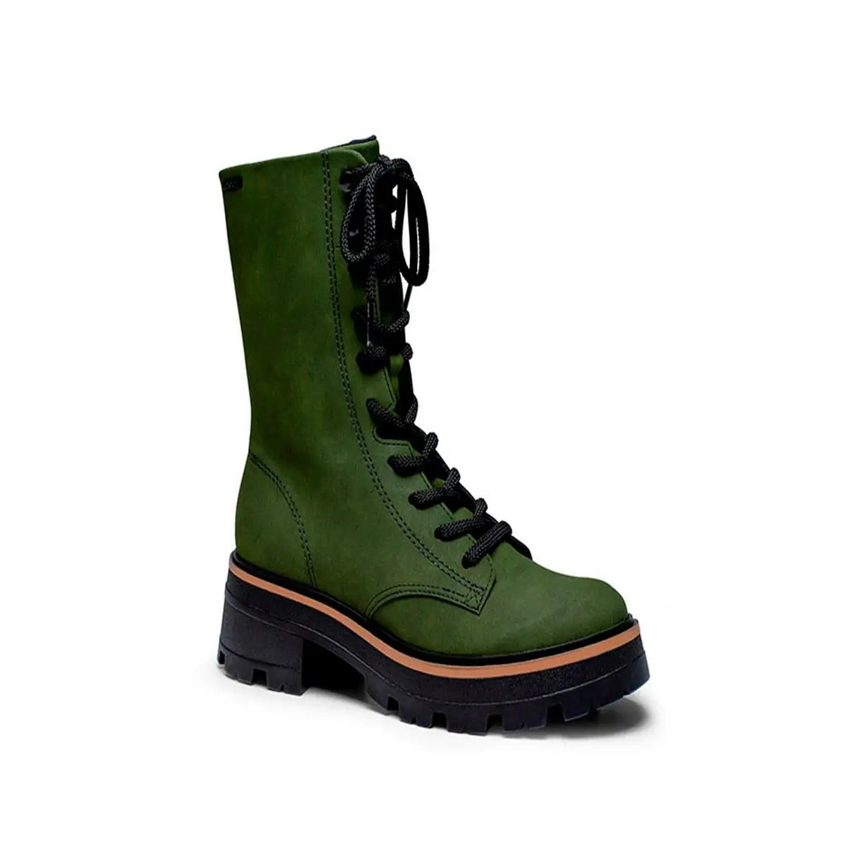 Bota minimalista con suela tractorada y de trenzas