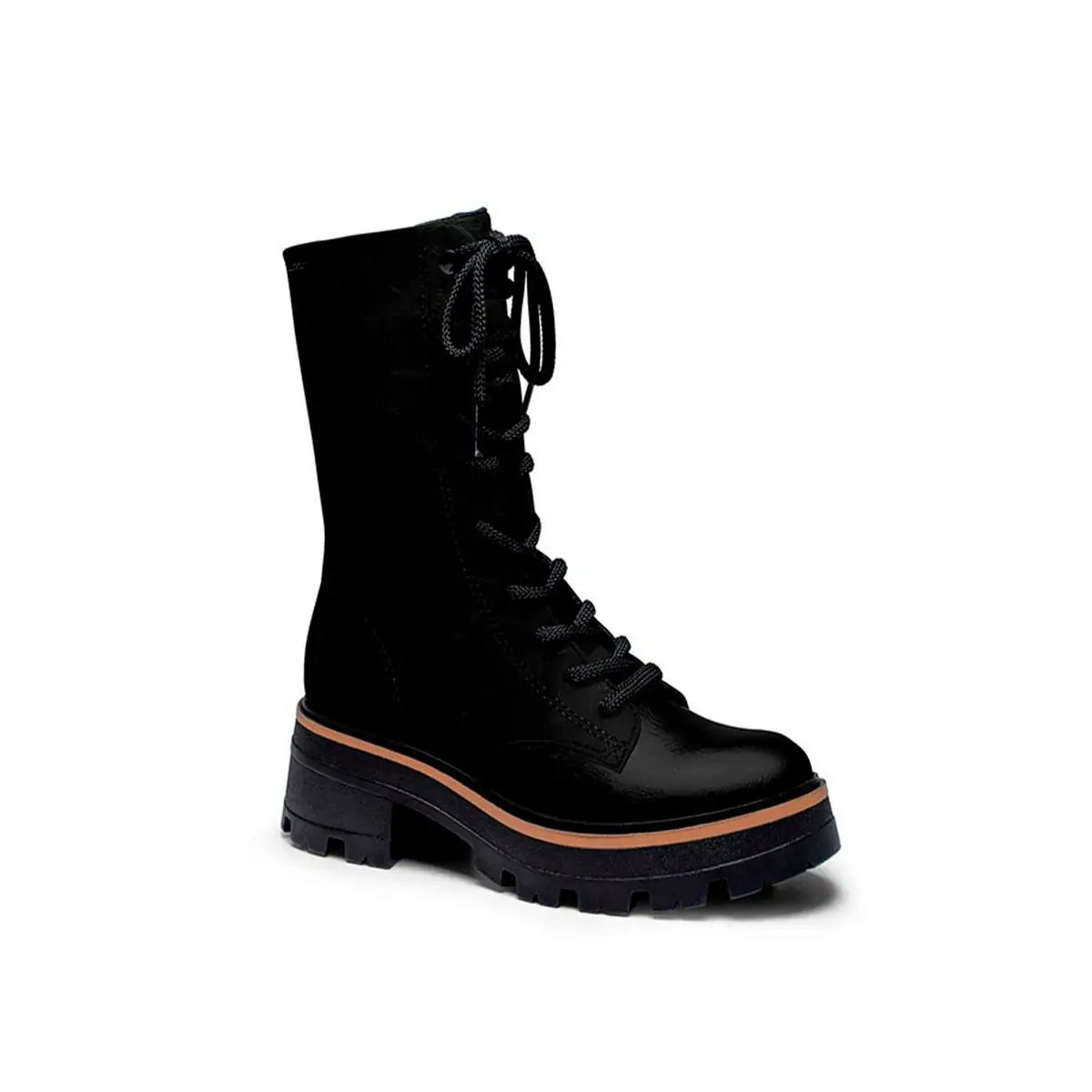 Bota minimalista con suela tractorada y de trenzas