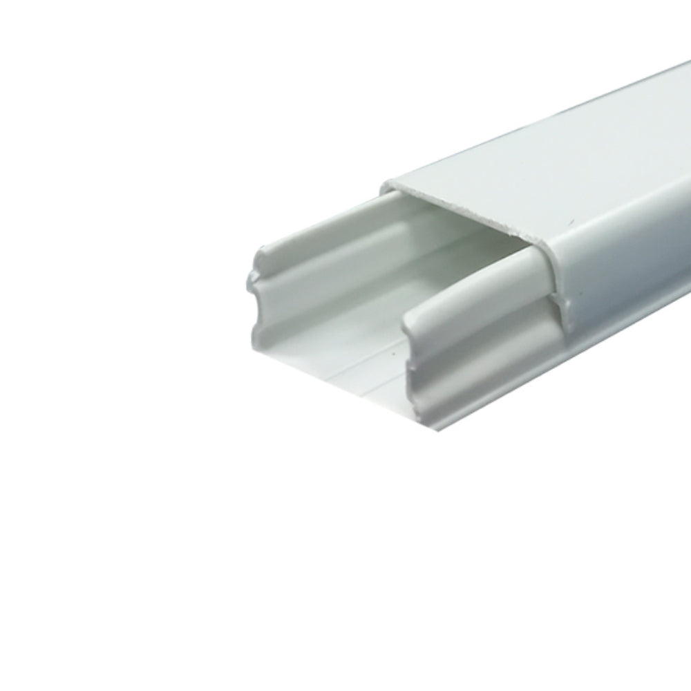 Cable Canal Dimax PVC 20x10mm Paquete de 10 Unidades Longitud 2 Metros color Blanco incluye Cinta Adhesiva S118