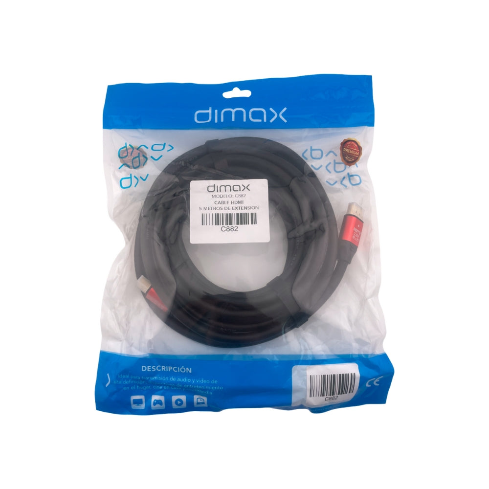 Cable Ethernet UTP Dimax Categoria 5E 24AWG 100% Cobre Longitud 100 Metros color Blanco C760
