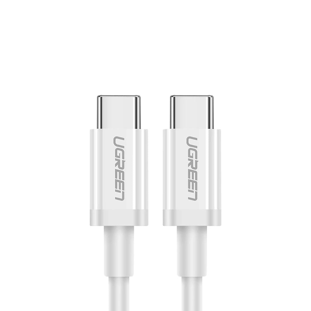 Cable Ugreen USB-C a USB-C 60W 3Amp Transferencia de Datos hasta 480Mbps de 1M de Longitud color Blanco 60518