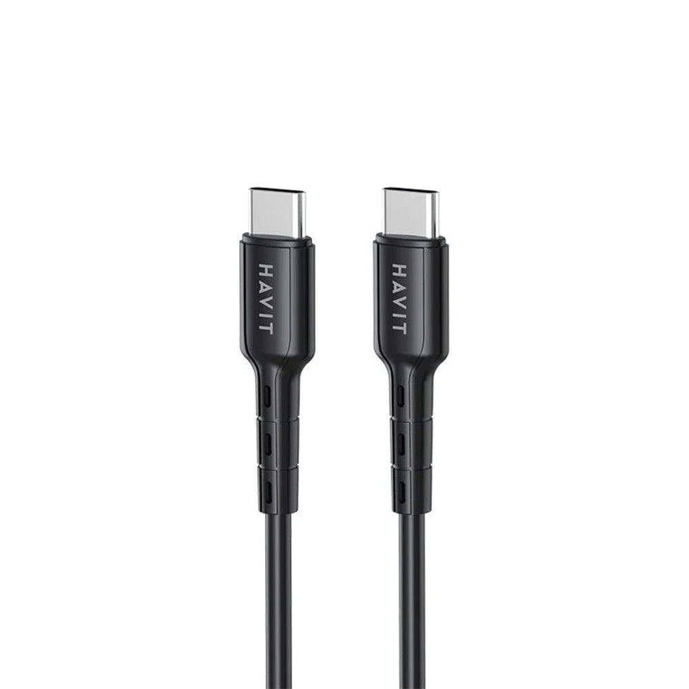 Cable USB-C a USB-C Havit PD60W 3Amp Cable de Carga y Transmision de Datos CB6235-BLACK