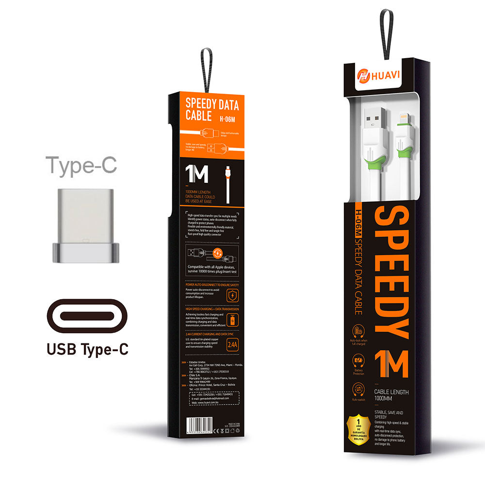 Cable Usb Tipo C Huavi U06C 1M Blanco