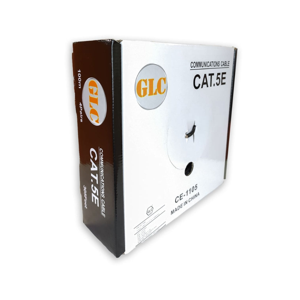 Cable UTP GLC Exterior Categoria 5E 24AWG Rollo de 100M Aislamiento HDPE Cubierta Doble UV color Negro CE-1105C
