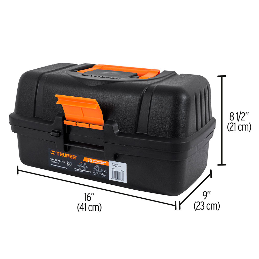 Caja para Pesca de Truper con 3 Bandejas Deslizables