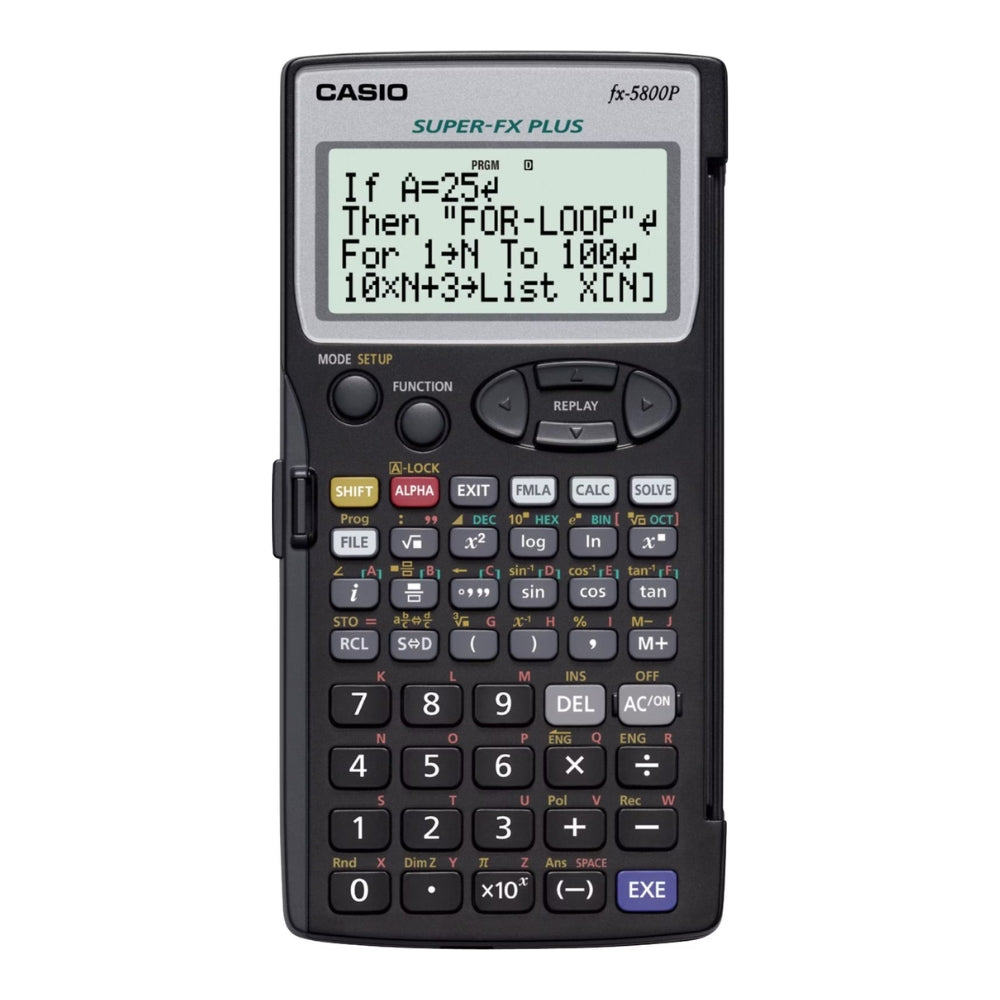 Calculadora Casio Cientifica Pantalla LCD de 4 Lineas con 664 Funciones Matematicas y 27KB de Memoria FX-5de 800