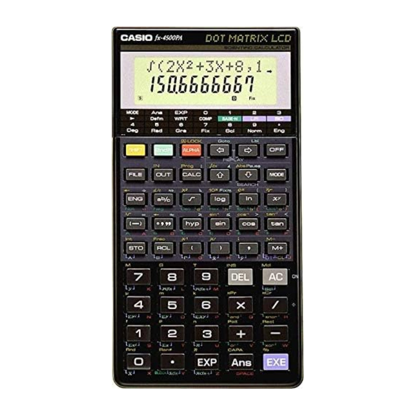 Calculadora Casio Cientifica Plus Pantalla LCD de 10 Digitos y 2 Lineas con 242 Funciones Matematicas FX-4500PA