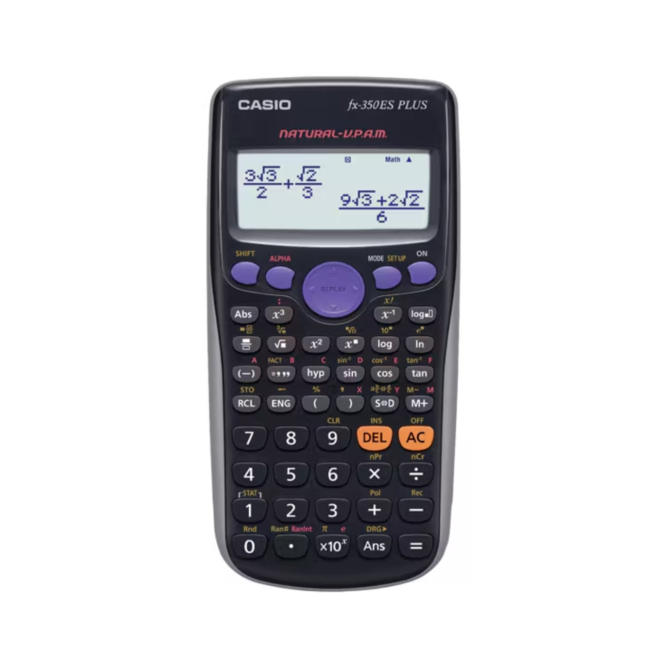 Calculadora Casio Cientifica Plus Pantalla LCD de 10 Digitos y 2 Lineas con 252 Funciones Matematicas FX-350ESPLUS2
