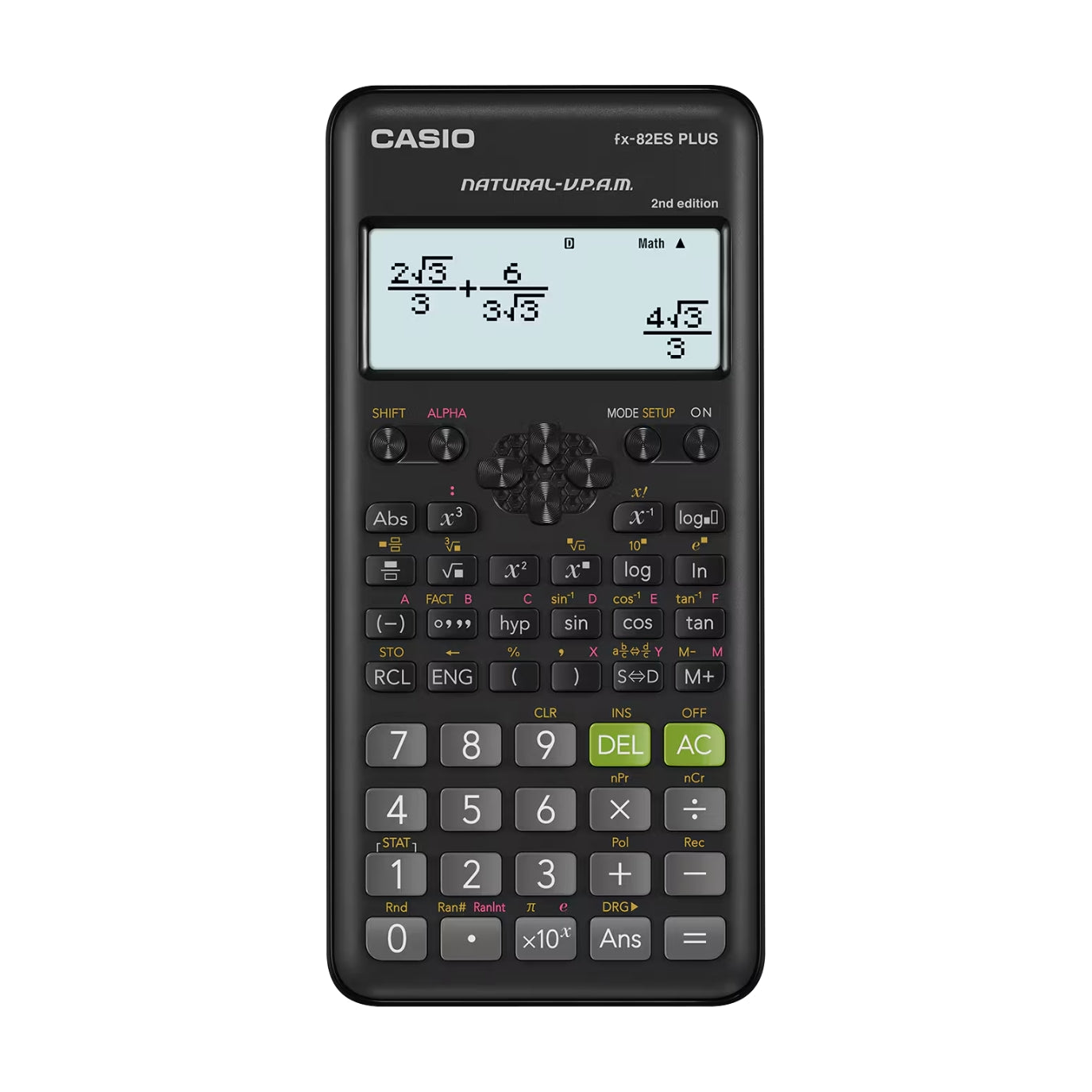 Calculadora Casio Cientifica Plus Pantalla LCD de 10 Digitos y 2 Lineas con 252 Funciones Matematicas FX-82ESPLUS2