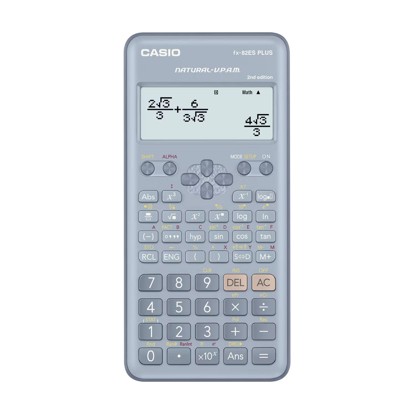Calculadora Casio Cientifica Plus Pantalla LCD de 10 Digitos y 2 Lineas con 252 Funciones Matematicas FX-82ESPLUS2
