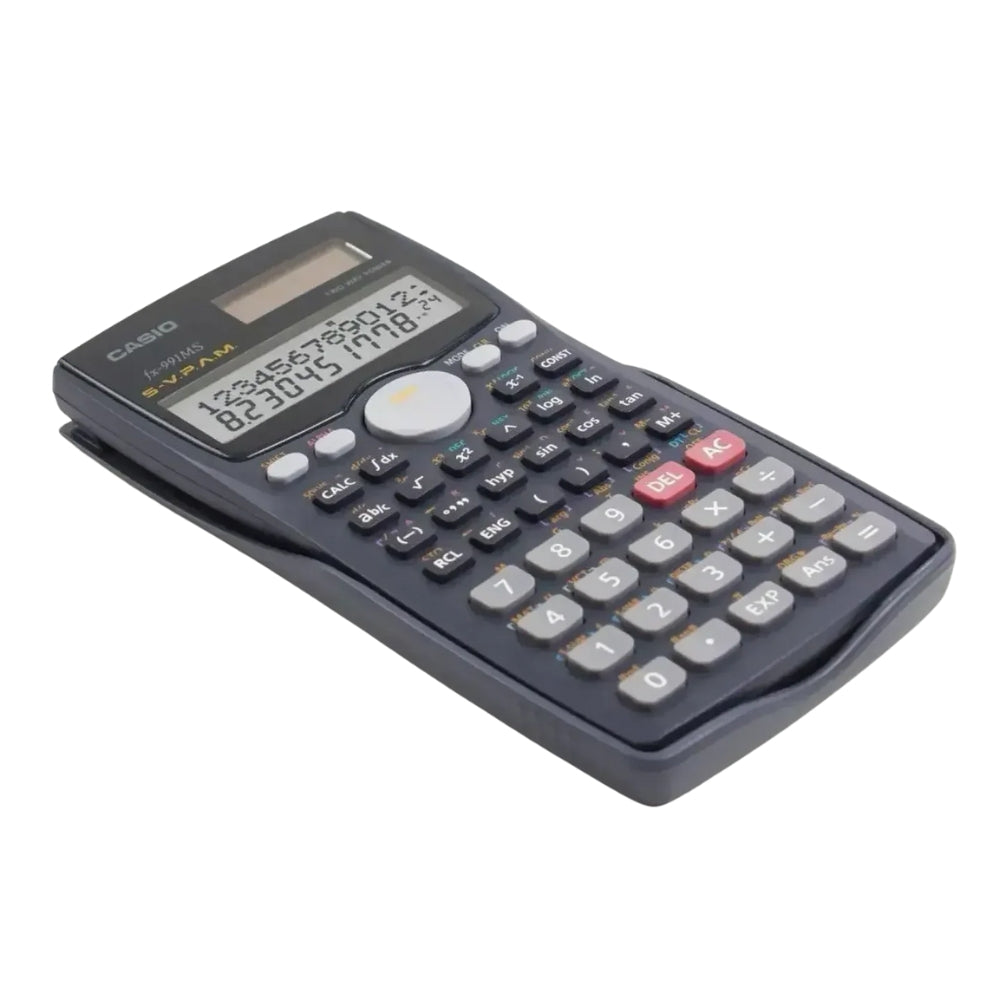Calculadora Casio Cientifica Plus Pantalla LCD de 10 Digitos y 2 Lineas con 401 Funciones Matematicas FX-991 MS