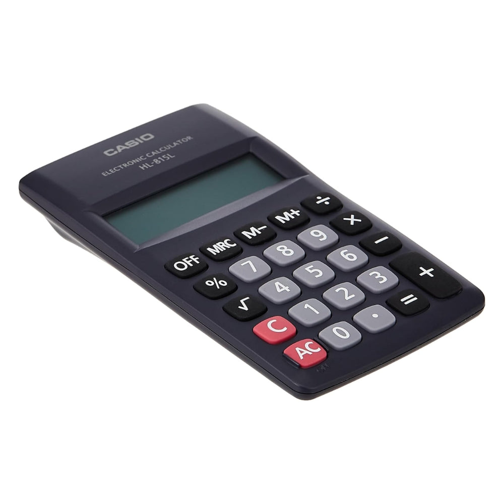 Calculadora Casio de Bolsillo de 8 Digitos Pantalla LCD color Negro HL-815L-BK