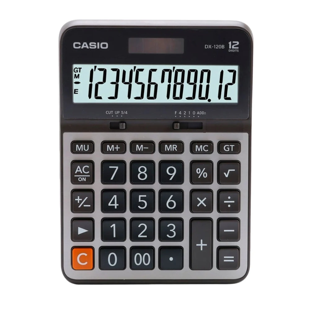 Calculadora Casio de Escritorio de 12 Digitos Pantalla LCD Grande Teclas Ergonomicas color Negro DX-120B