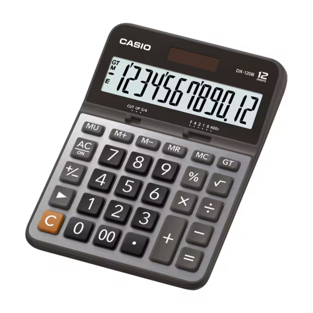 Calculadora Casio de Escritorio de 12 Digitos Pantalla LCD Grande Teclas Ergonomicas color Negro DX-120B