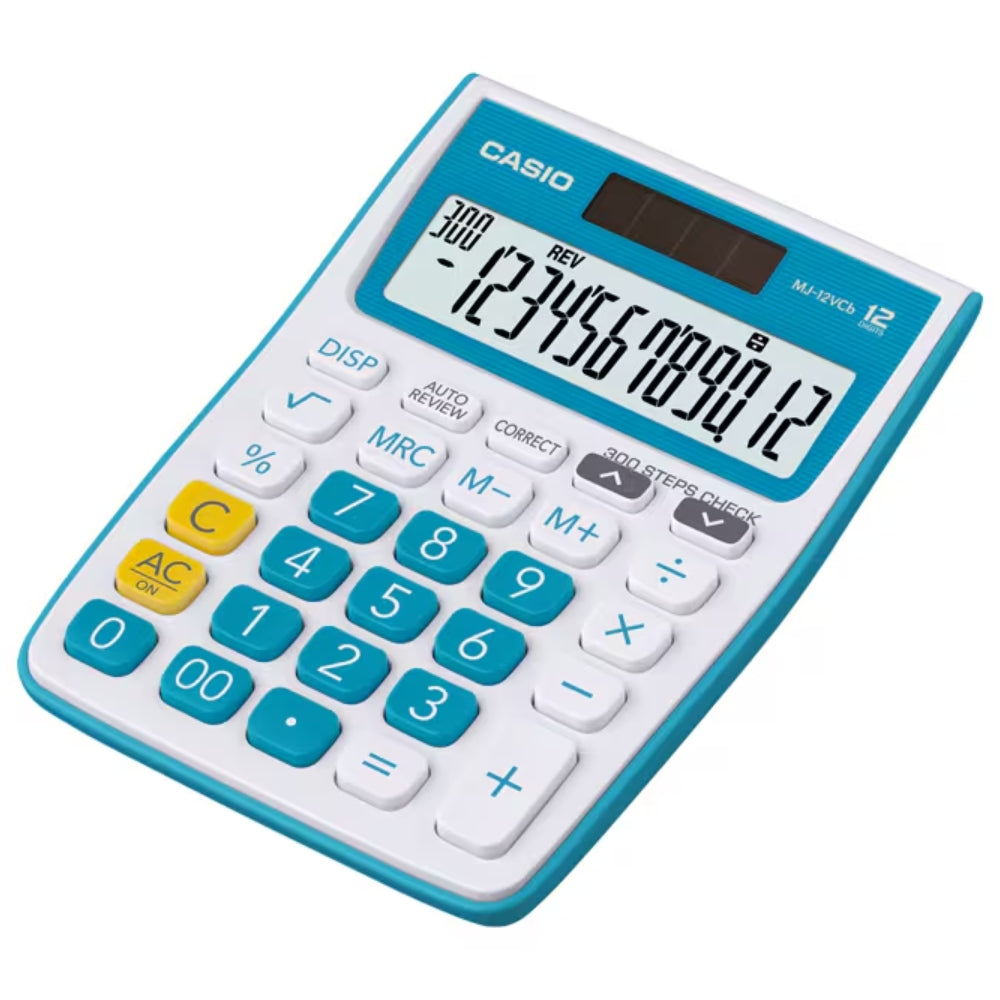 Calculadora Casio de Escritorio de 12 Digitos Pantalla LCD MJ-12VCB-BU