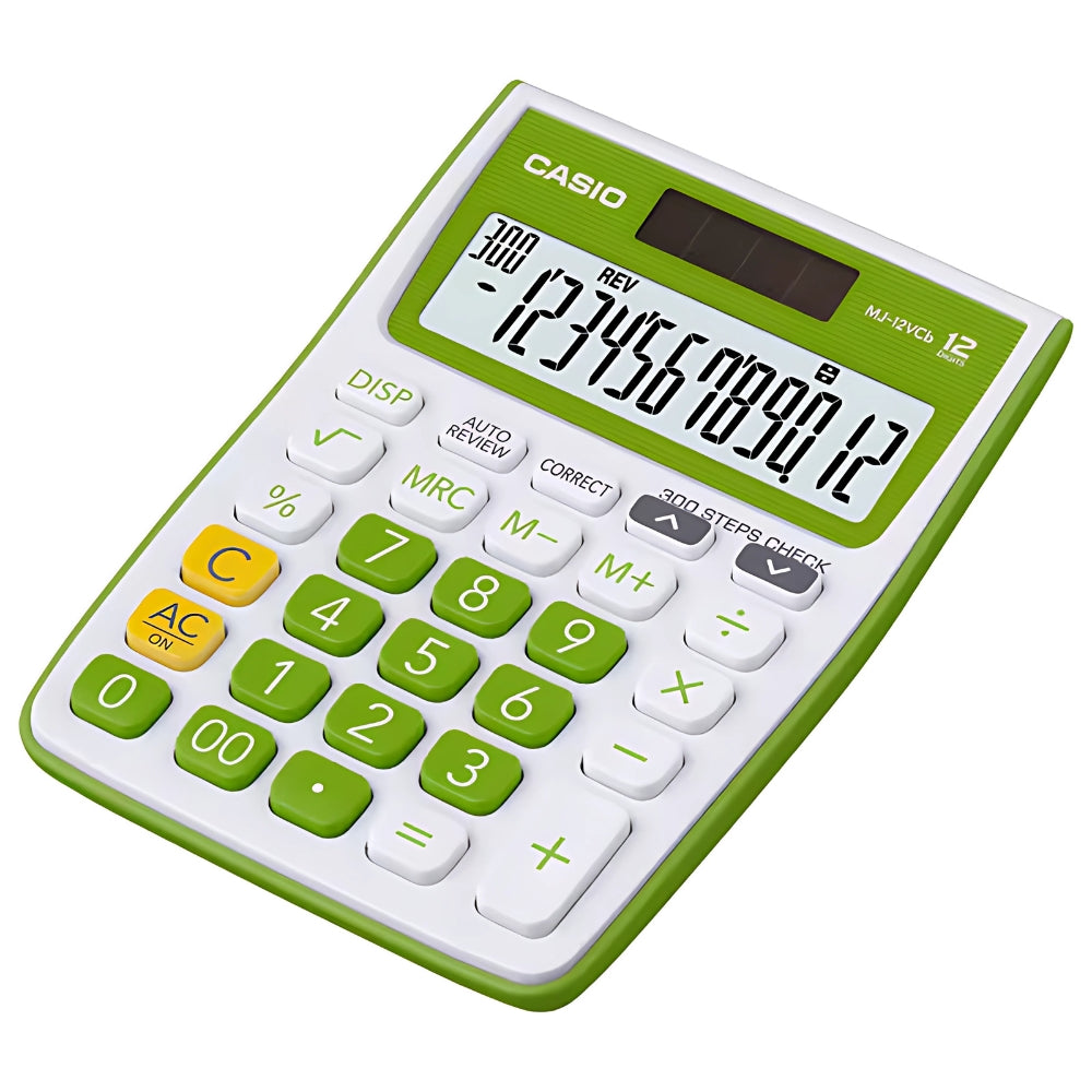 Calculadora Casio de Escritorio de 12 Digitos Pantalla LCD MJ-12VCB-GN
