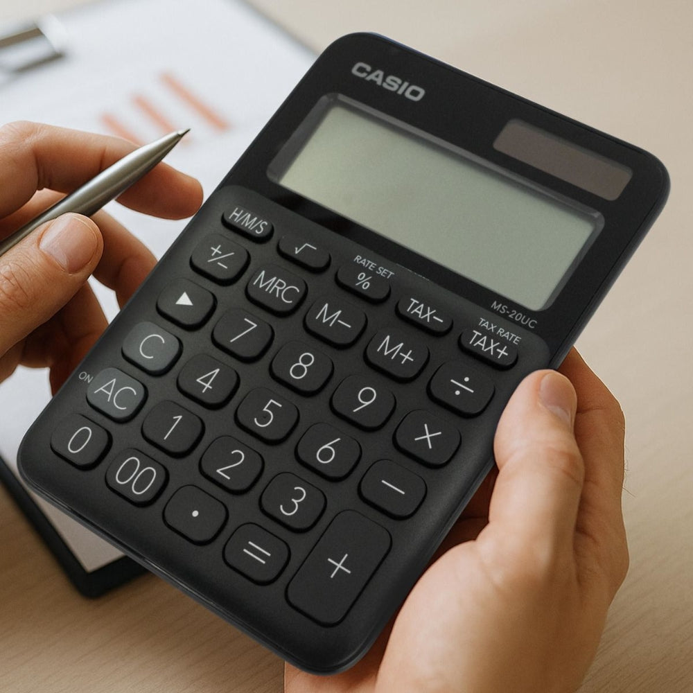 Calculadora Casio de Escritorio de 12 Digitos Pantalla LCD MS-20UC-BK