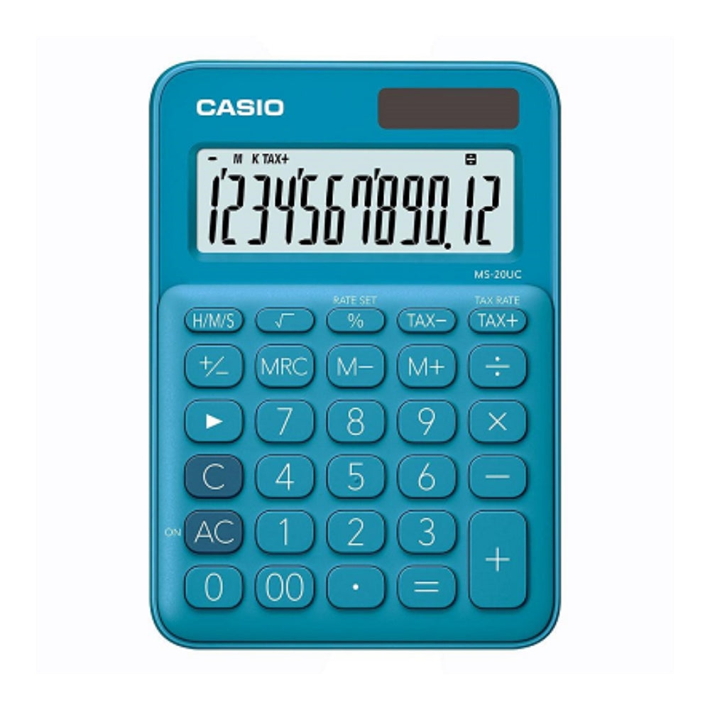 Calculadora Casio de Escritorio de 12 Digitos Pantalla LCD MS-20UC-BU