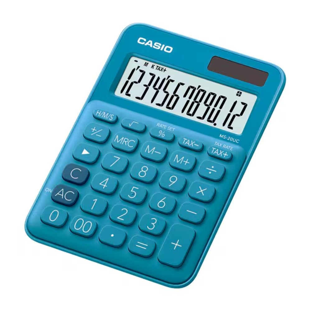 Calculadora Casio de Escritorio de 12 Digitos Pantalla LCD MS-20UC-BU