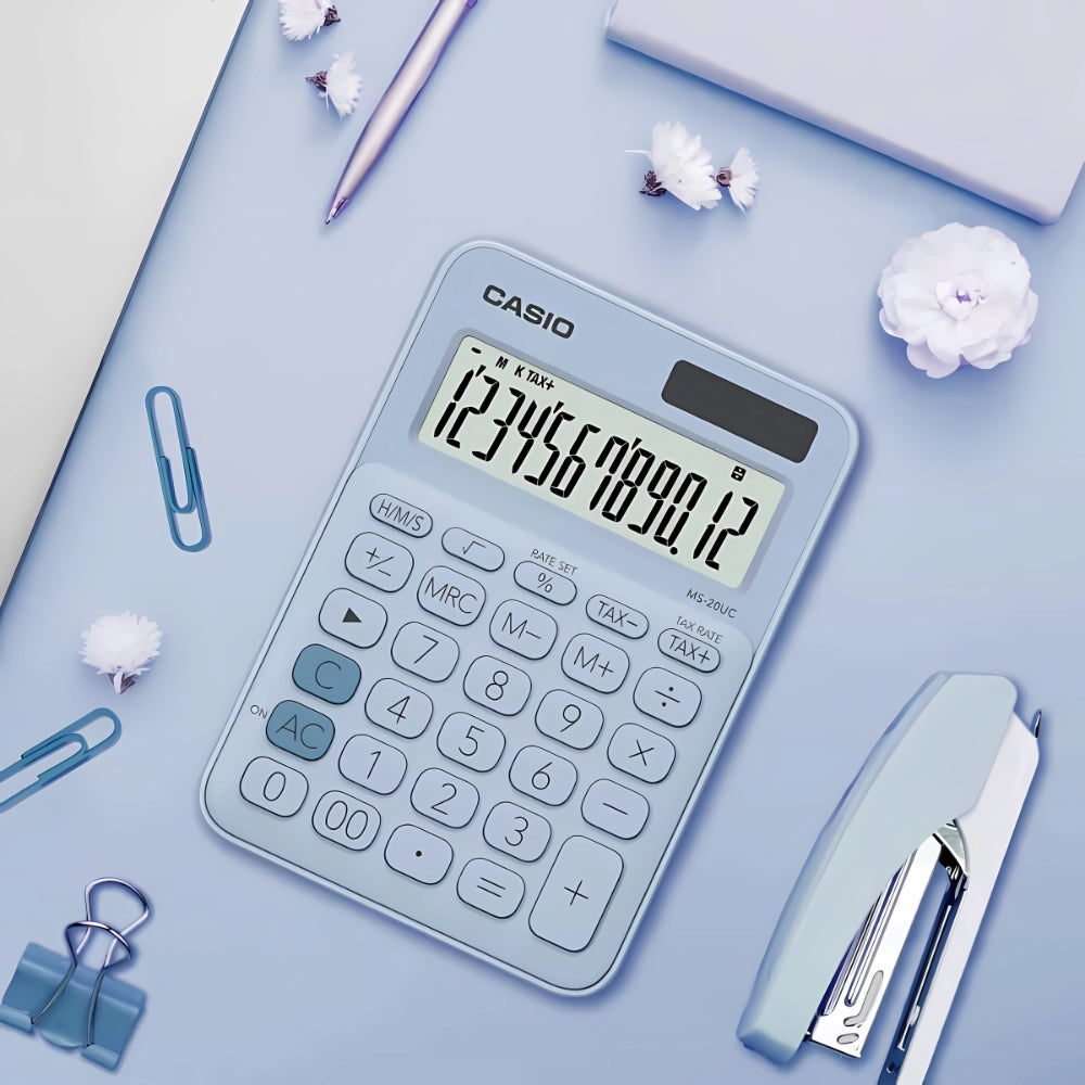 Calculadora Casio de Escritorio de 12 Digitos Pantalla LCD MS-20UC-LB