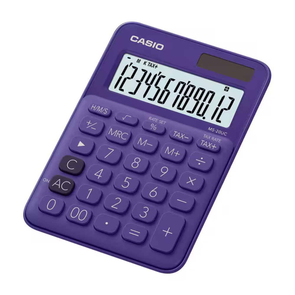 Calculadora Casio de Escritorio de 12 Digitos Pantalla LCD MS-20UC-PL