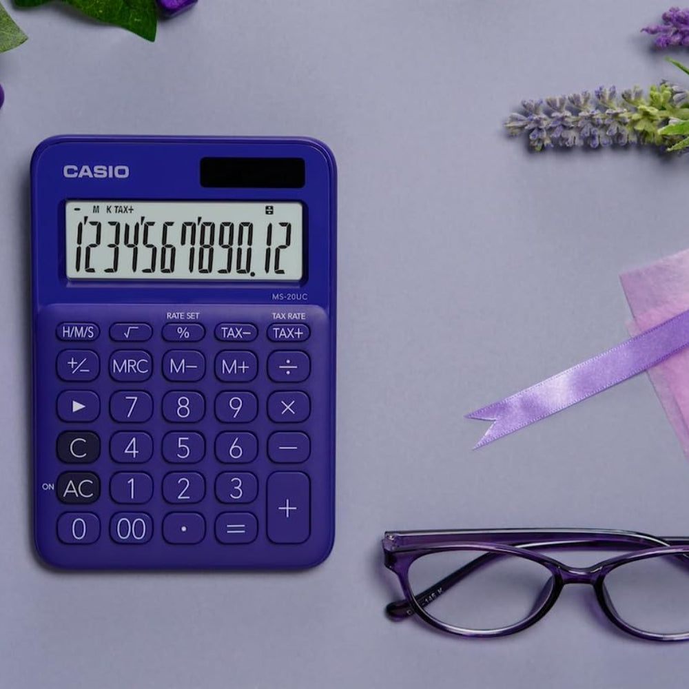 Calculadora Casio de Escritorio de 12 Digitos Pantalla LCD MS-20UC-PL