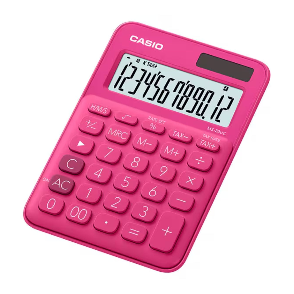 Calculadora Casio de Escritorio de 12 Digitos Pantalla LCD MS-20UC-RD
