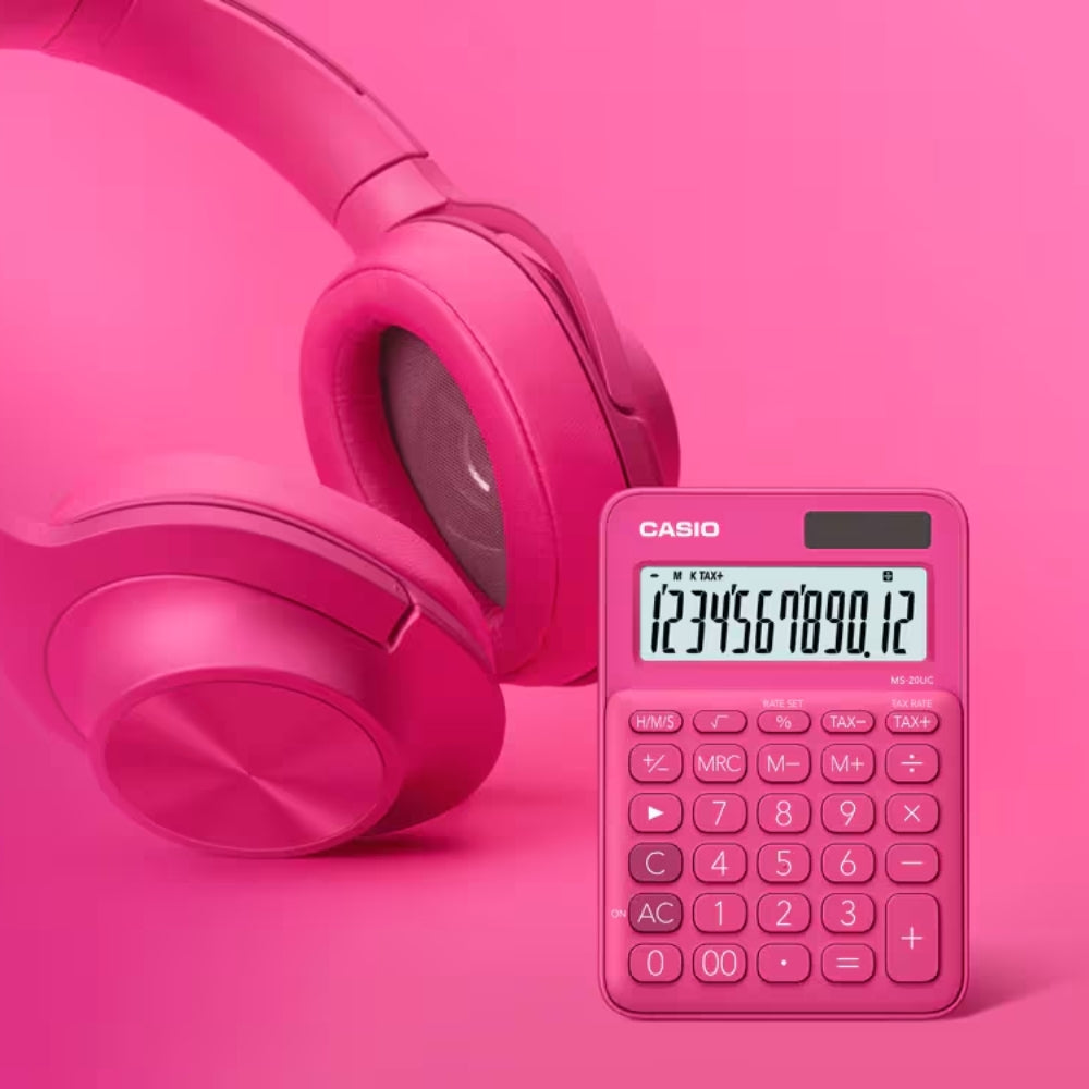 Calculadora Casio de Escritorio de 12 Digitos Pantalla LCD MS-20UC-RD
