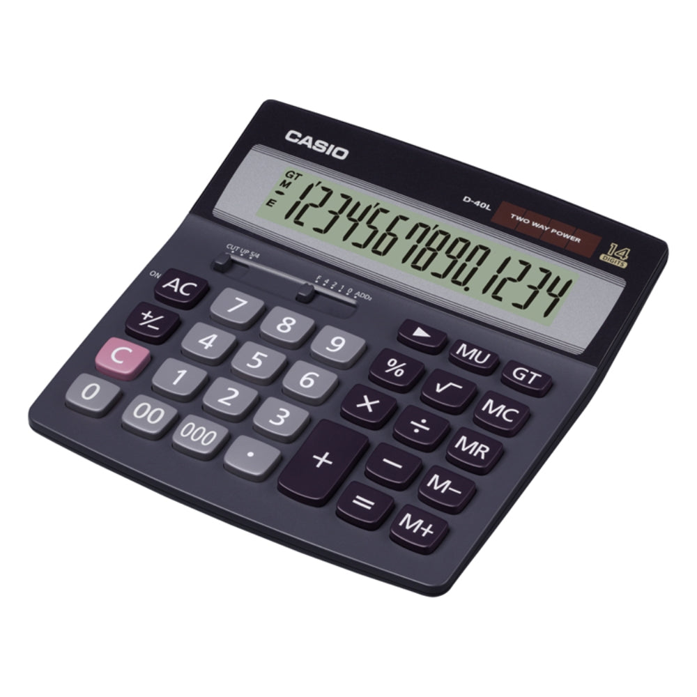 Calculadora Casio de Escritorio de 14 Digitos Pantalla LCD Grande Teclas Ergonomicas D-40L
