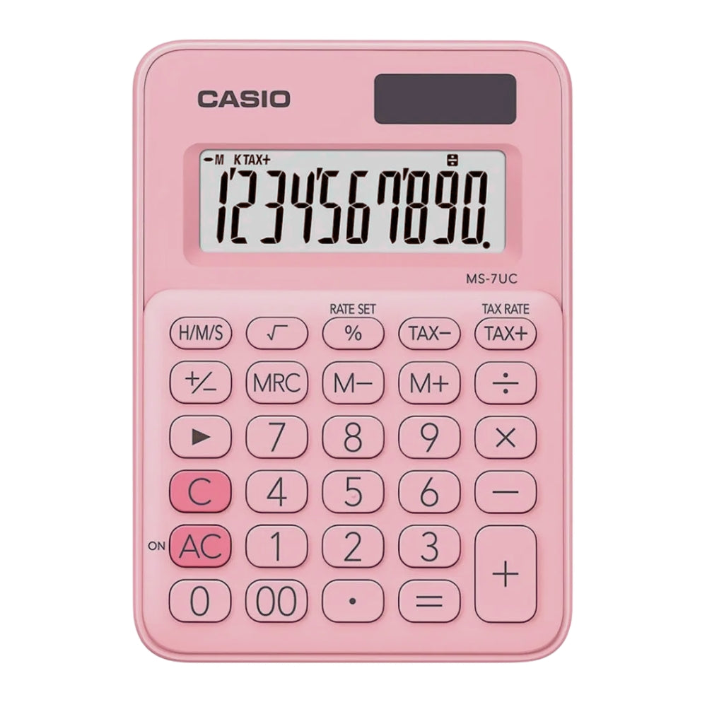 Calculadora Casio de Escritorio Mini de 10 Digitos Pantalla LCD MS-7UC-PK