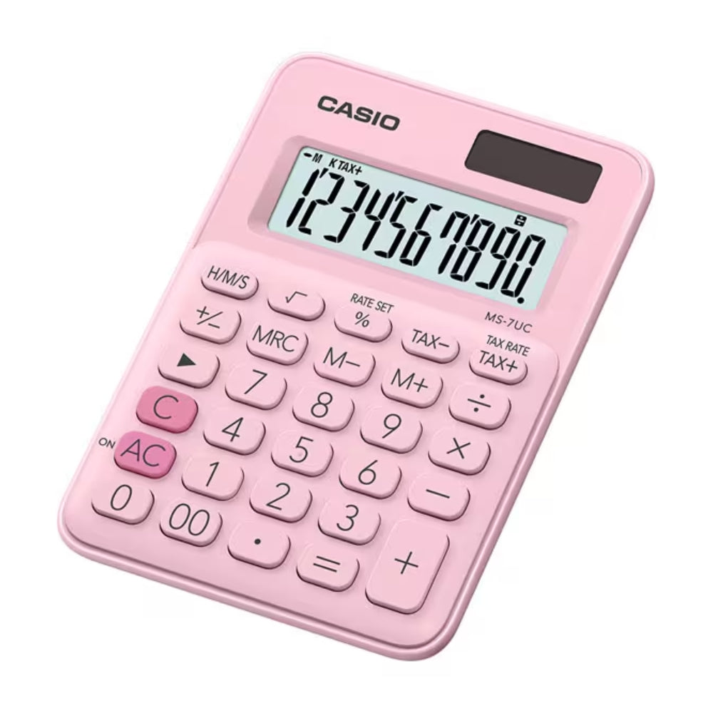Calculadora Casio de Escritorio Mini de 10 Digitos Pantalla LCD MS-7UC-PK