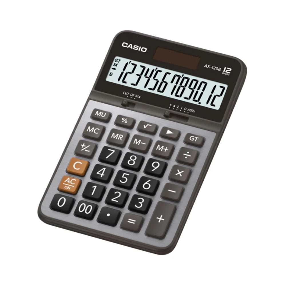 Calculadora Casio de Mesa de 12 Digitos Profesional Pantalla LCD Grande AX-120B